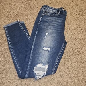 KanCan Distressed Skinny Jeans in Dark Blue